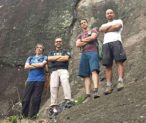 Escalada no Sul de Minas com os presidentes das federações, Delson (FEMERJ), Silverio (FEMESP), Rafael (FEMEMG) e Natan (FEPAM).